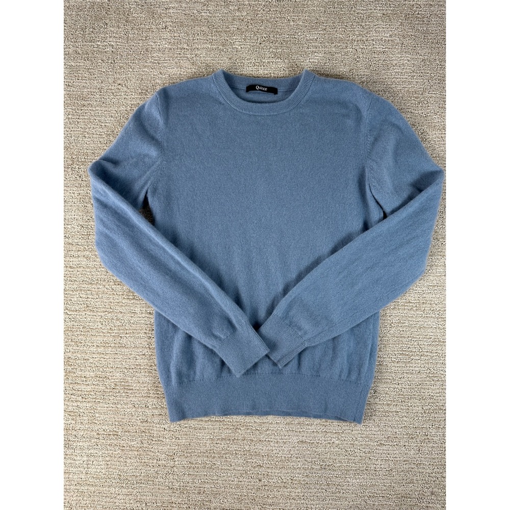 Quince 100% Cashmere Crewneck Sweater Blue Small Mens Long Sleeve Knit